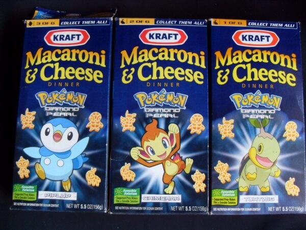 Pokemon themed Kraft Macaroni & Cheese boxes.