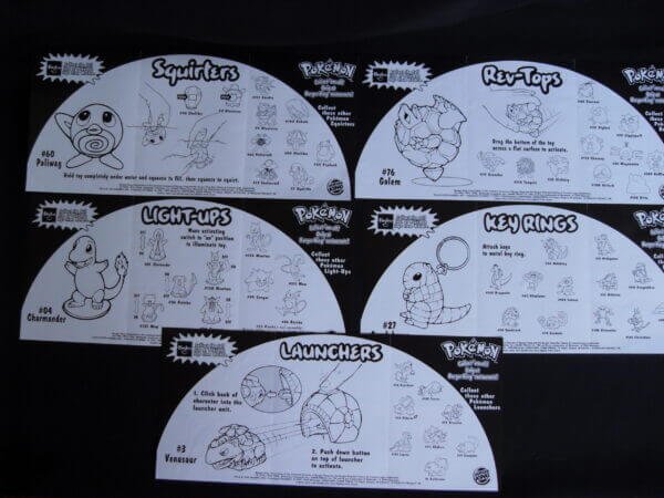 1999 Burger King Pokemon promotion, instruction pamphlets.