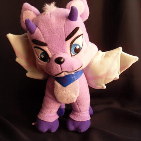 2004 Neopets Talking Faerie Ixi plush toy, front view.