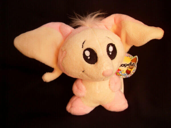 2004 Neopets Limited Too mini Pink Miamouse plush toy, front view.