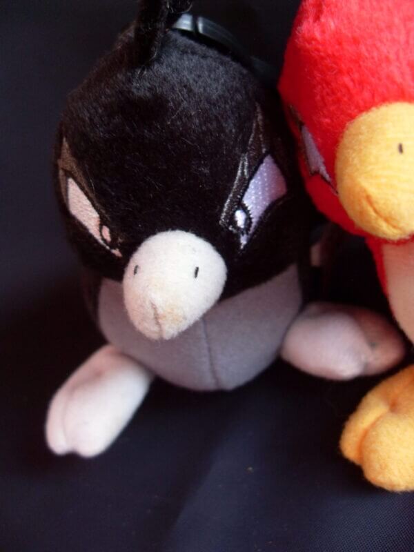 2005 Neopets McDonald's promo plush toy, Shadow Pteri face detail.