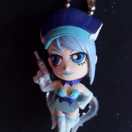 Karina Lyle as Blue Rose - Tiger & Bunny Tag Swing keychain charm, front view.