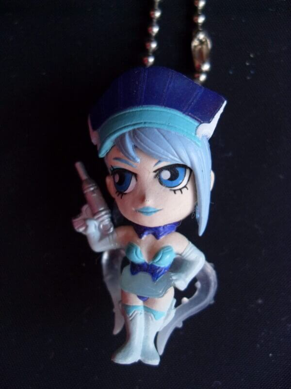 Karina Lyle as Blue Rose - Tiger & Bunny Tag Swing keychain charm, front view.