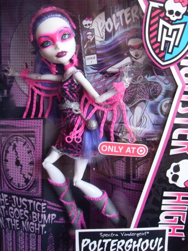 2013 Monster High: Power Ghouls - Spectra Vondergeist as Polterghoul, doll front view.