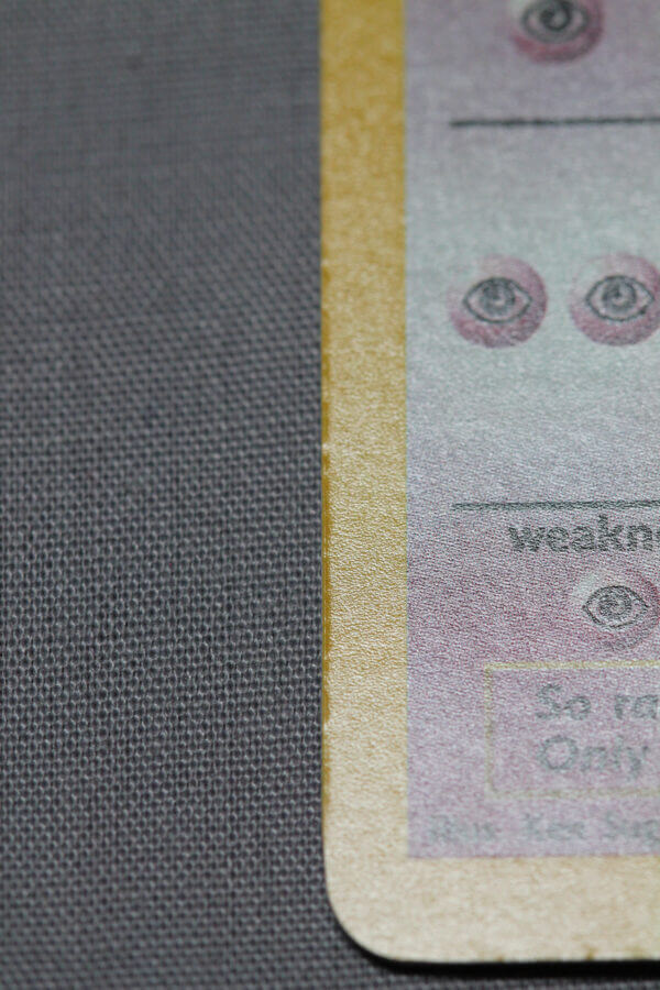 Mew (9), the holographic WOTC Black Star promo card, detail shot (3/8).