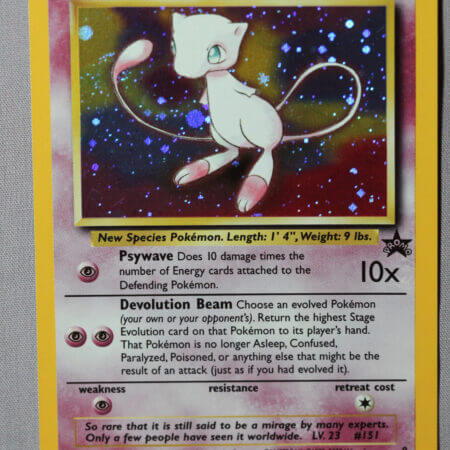 Mew (9), the holographic WOTC Black Star promo card, front view.