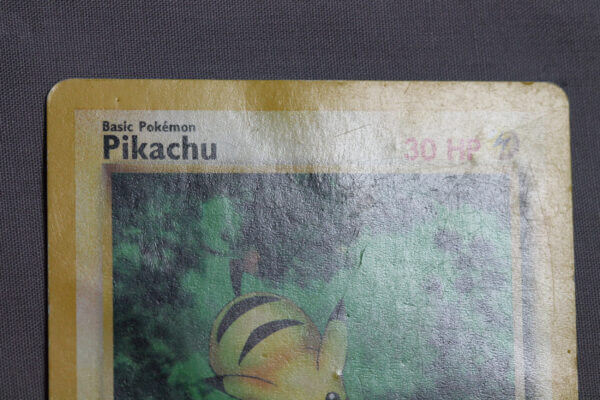 Pikachu (27), the WOTC Black Star promo card, detail shot (4/7).