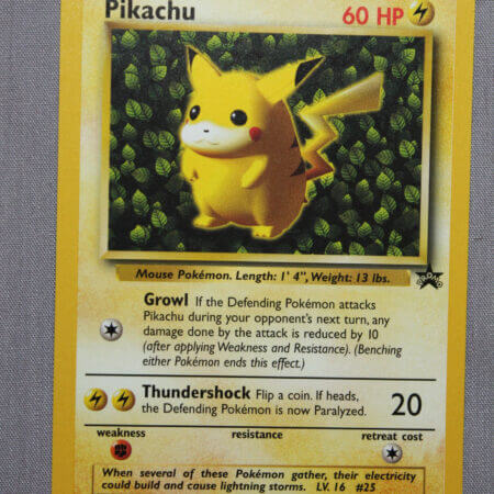 Pikachu (1), the WOTC Black Star promo card, front view..