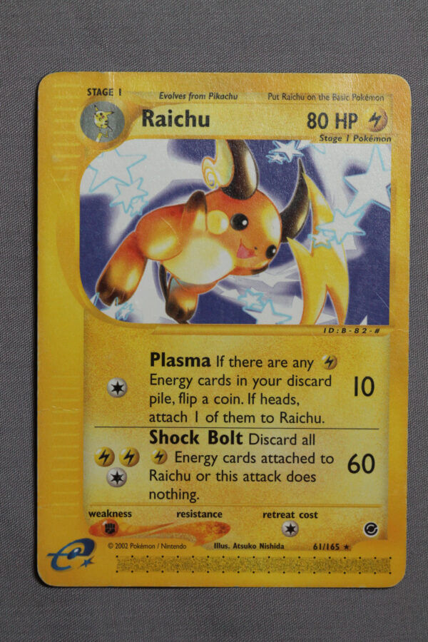 Raichu (61/165), the Expedition card, front view.