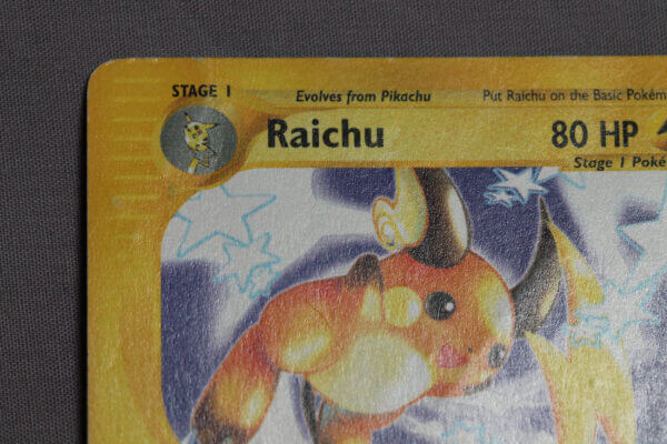 Raichu (61/165), the Expedition card, detail shot (1/7).