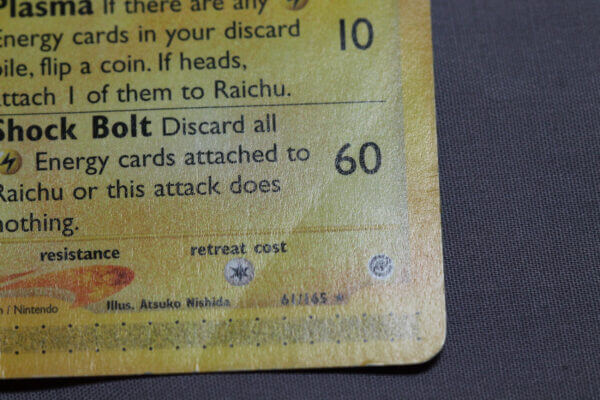 Raichu (61/165), the Expedition card, detail shot (4/7).