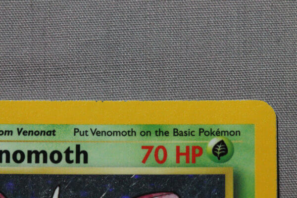 Venomoth (13/64), the holofoil Jungle card, detail shot (2/7).