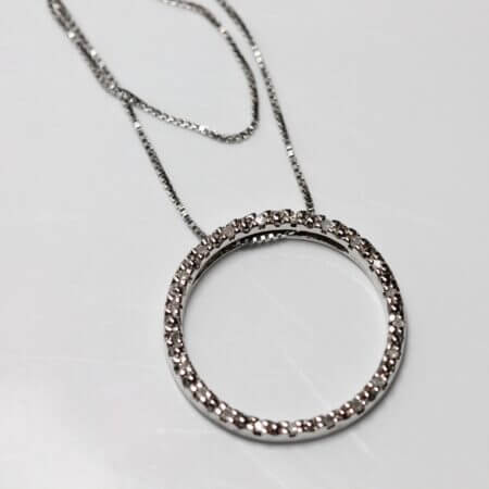 Sterling Silver and Diamond Circle Pendant
