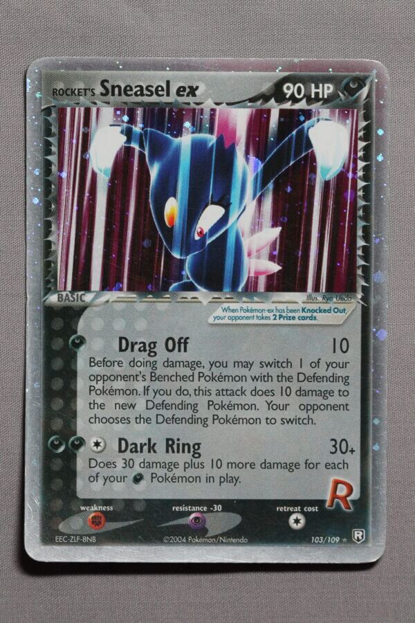 Rocket's Sneasel ex (103/109) from EX Team Rocket Returns, front view.