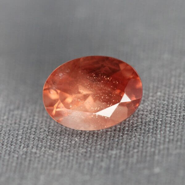Oregon Sunstone, 8x6mm Oval, front view.