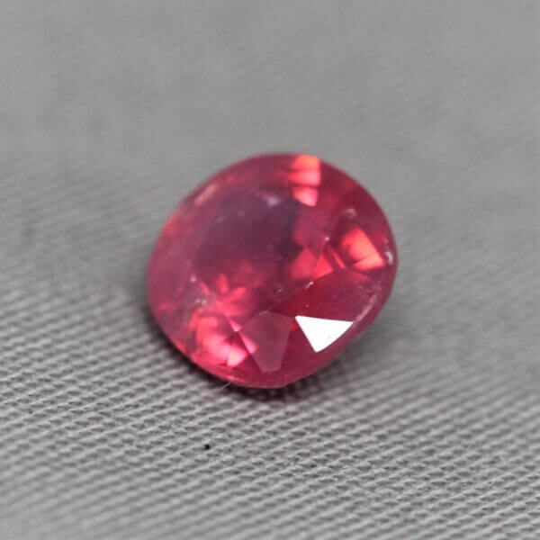 Mahenge Spinel, 6mm rounded square cut, side view.