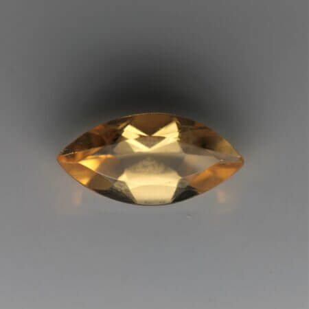 Citrine, 12x6mm marquise cut, front view.