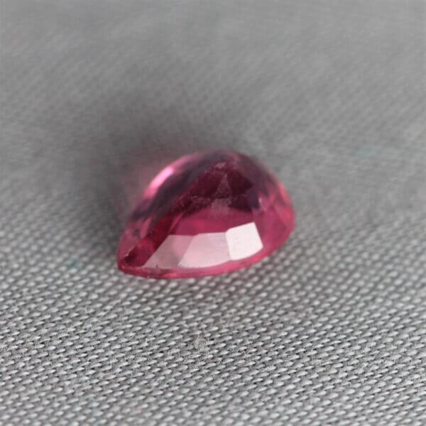 Mahenge Spinel, 8x6mm pear cut, back view.