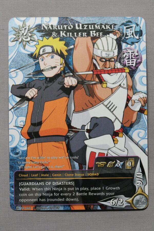 Naruto Uzumaki & Killer Bee (PR 066), the Weekly Shonen Jump promo card, front view.