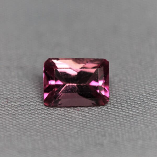 Pink Spinel, 7x5mm octagon cut, front view.