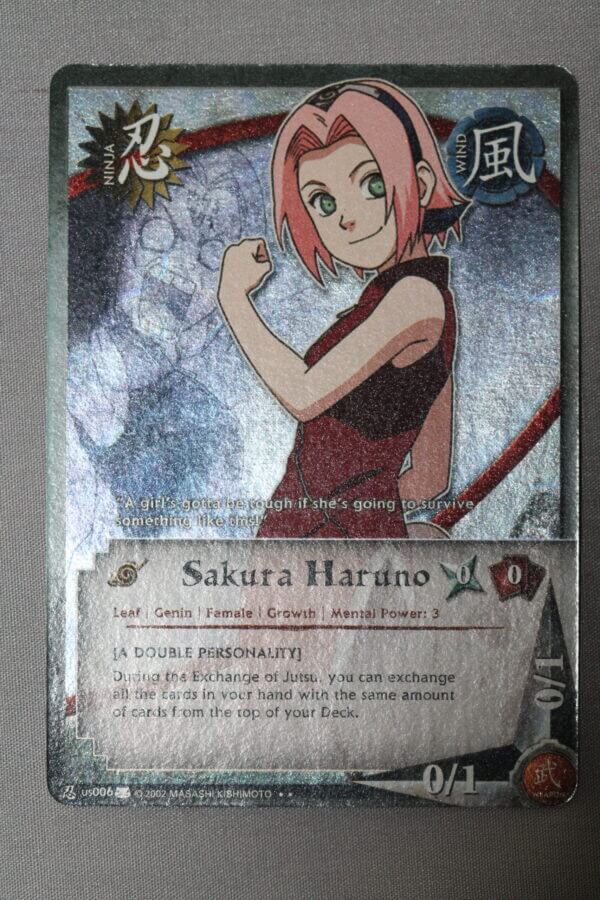 Sakura Haruno (US006), the 1st ed Eternal Rivalry card, front view.