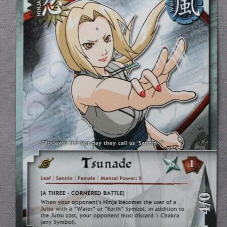 Tsunade (US029), the 1st ed Eternal Rivalry card, front view.